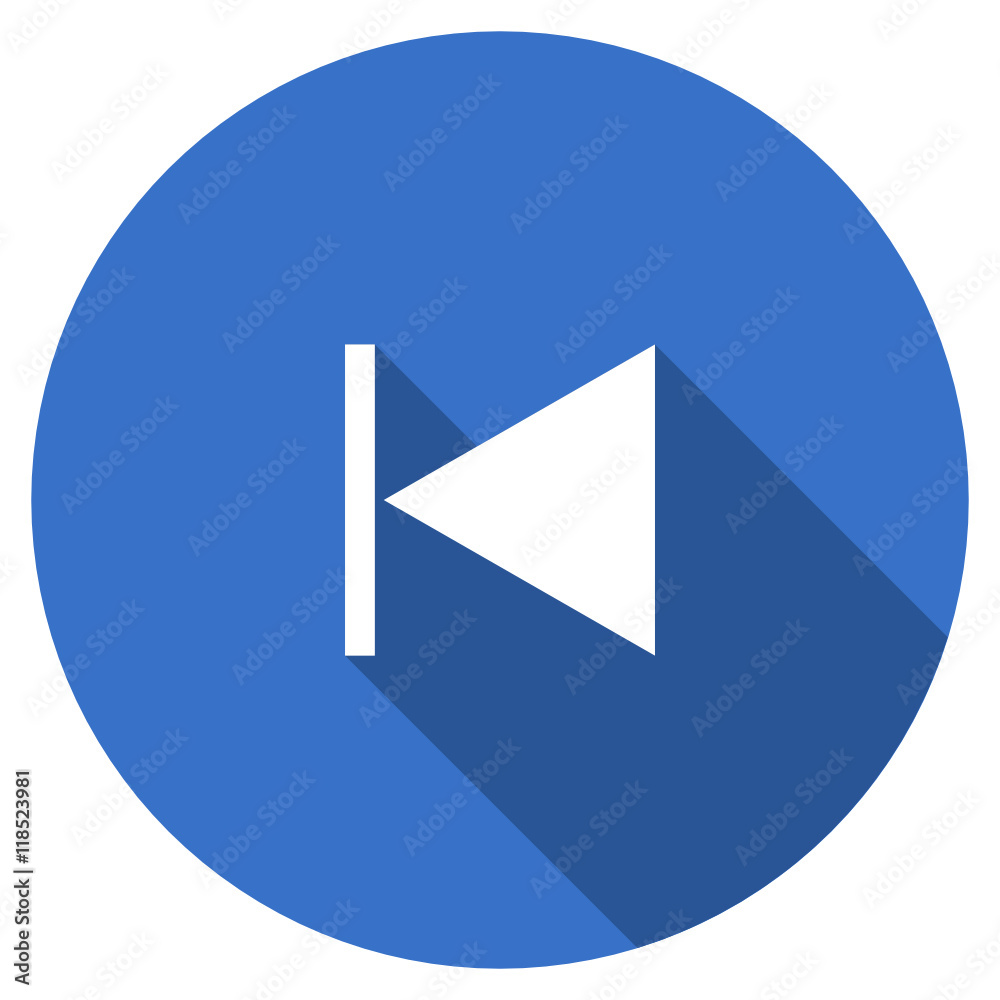 Poster Flat design blue round web previous vector icon