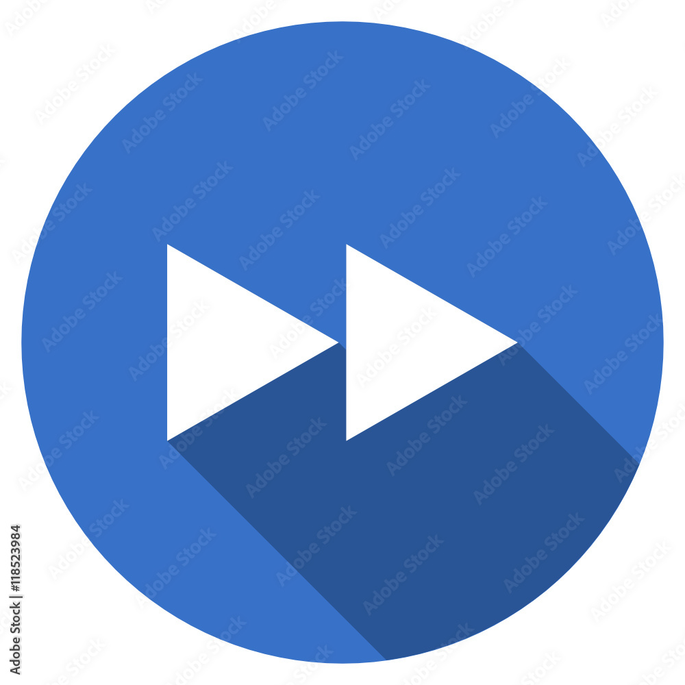 Poster Flat design blue round web forward vector icon