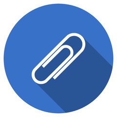 Flat design blue web paperclip vector icon