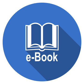 Flat design blue web e-book vector icon