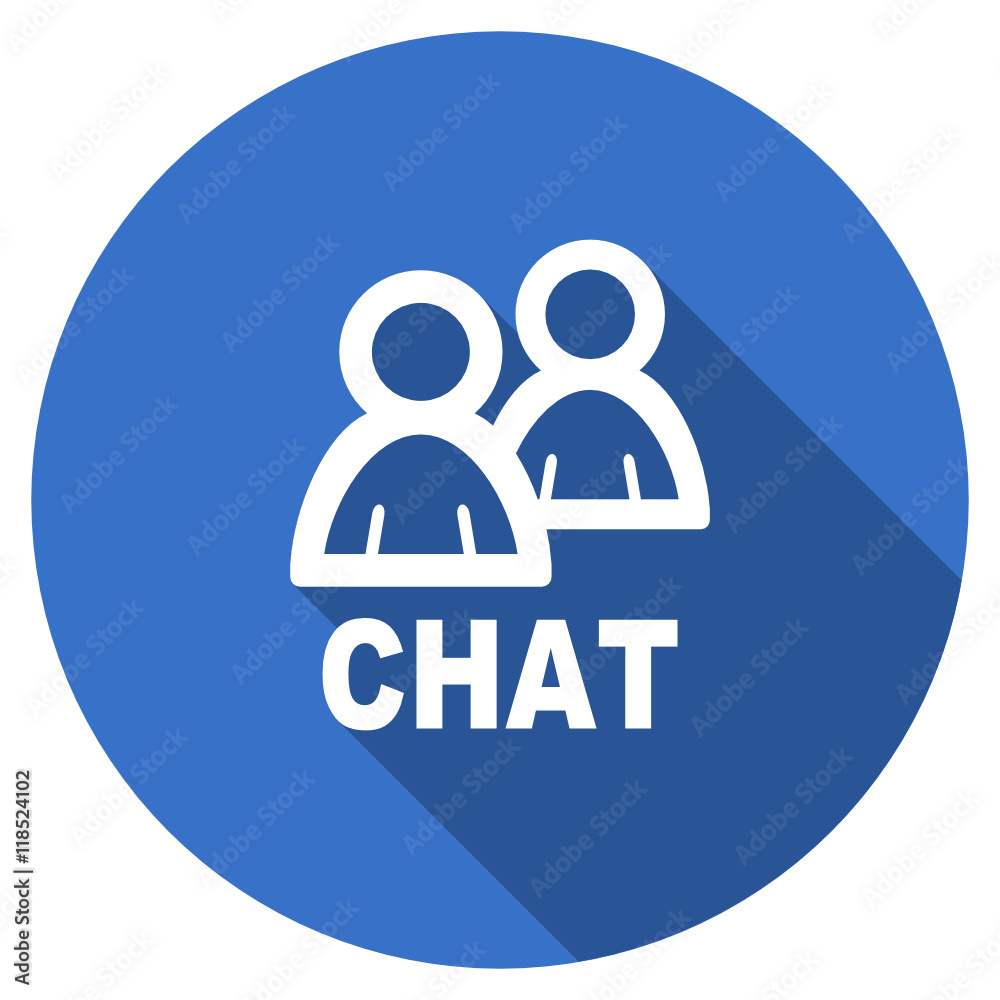 Poster flat design blue round web chat vector icon