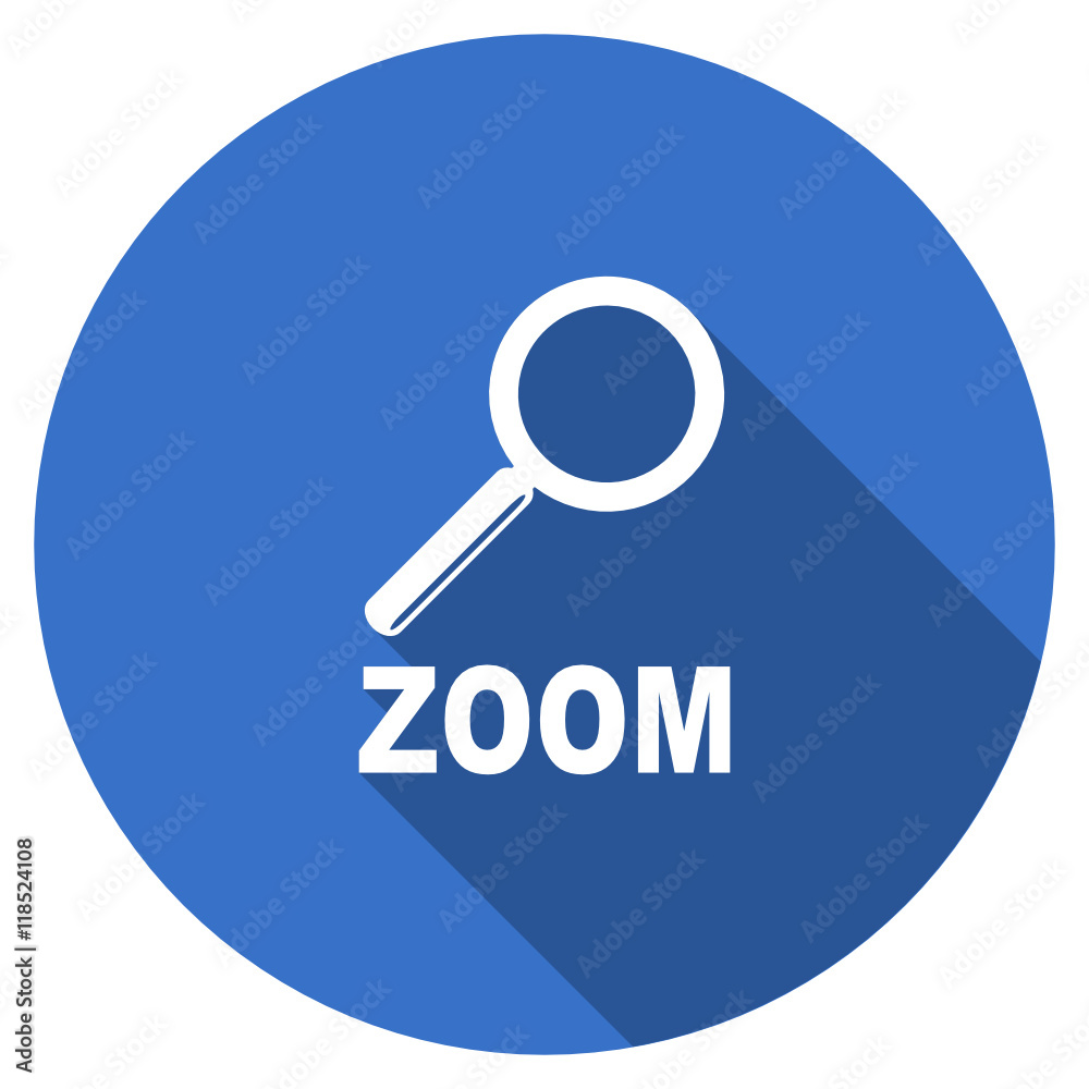 Poster Flat design blue round web zoom  vector icon