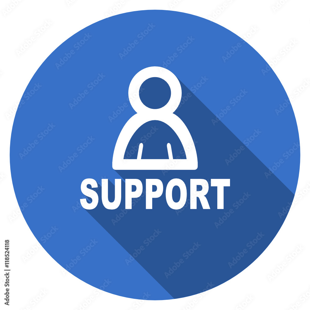Poster flat design blue web support vector icon