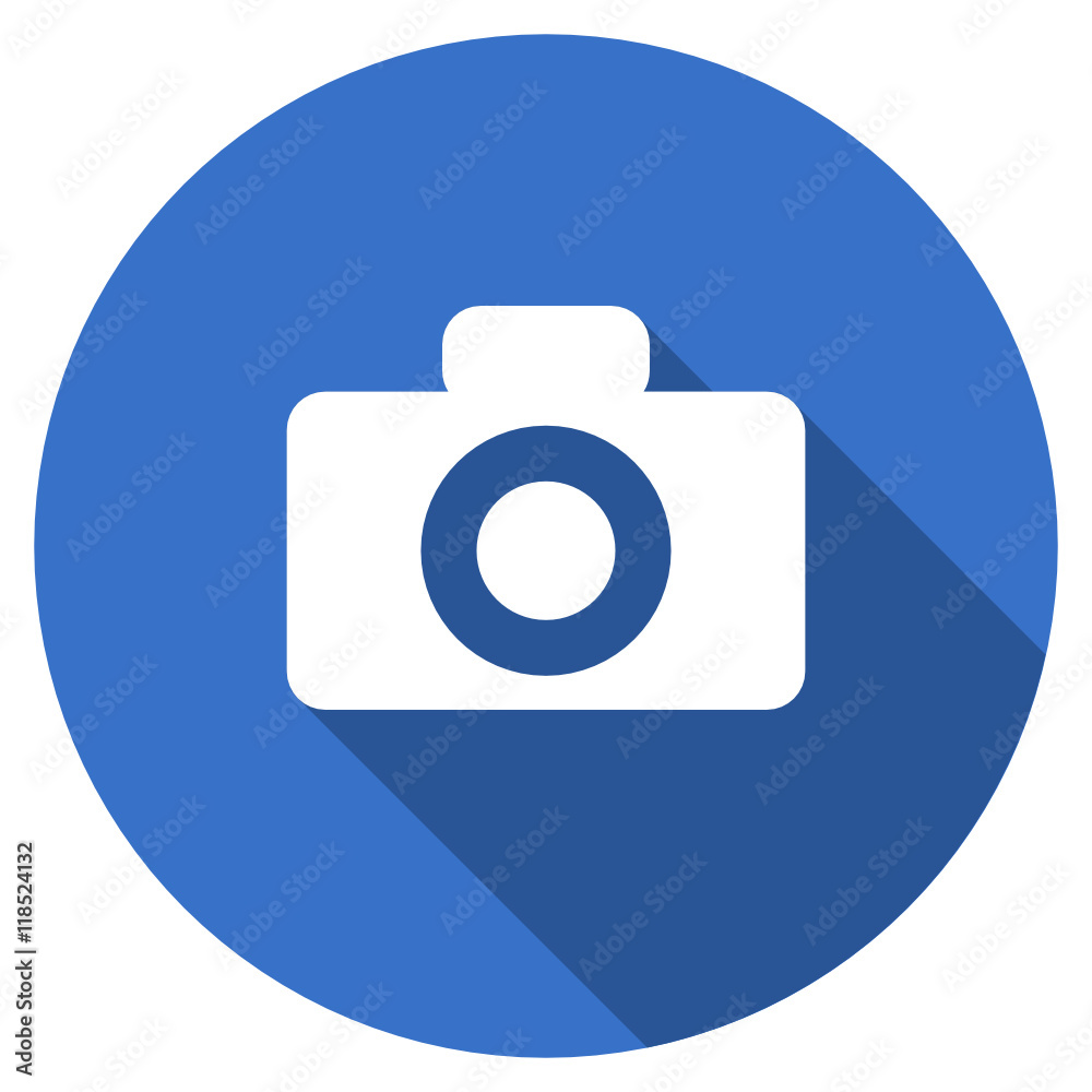 Poster flat design blue round web camera vector icon