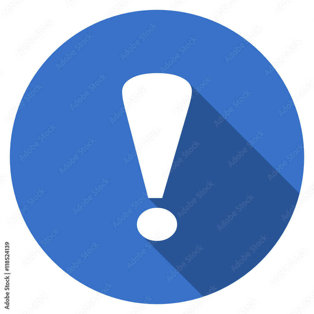 Poster Flat design blue round web attention vector icon