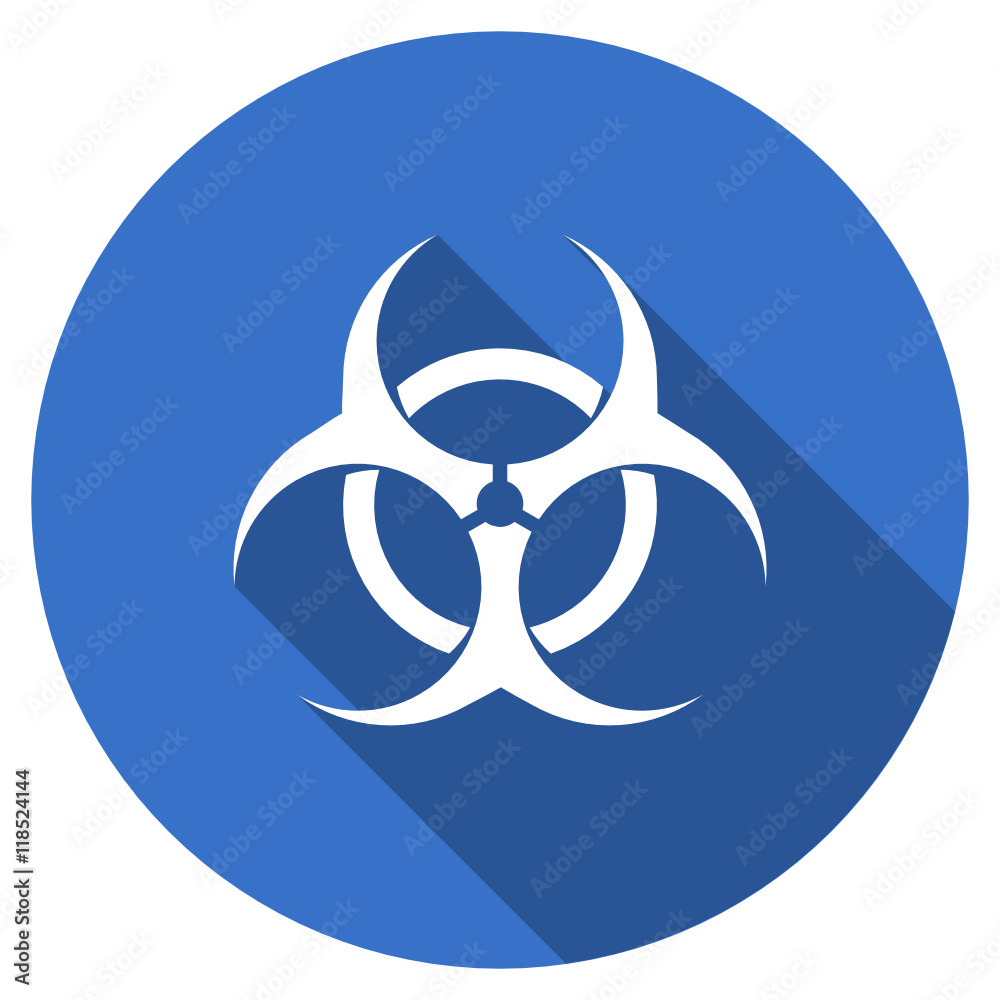 Poster flat design blue round web virus vector icon