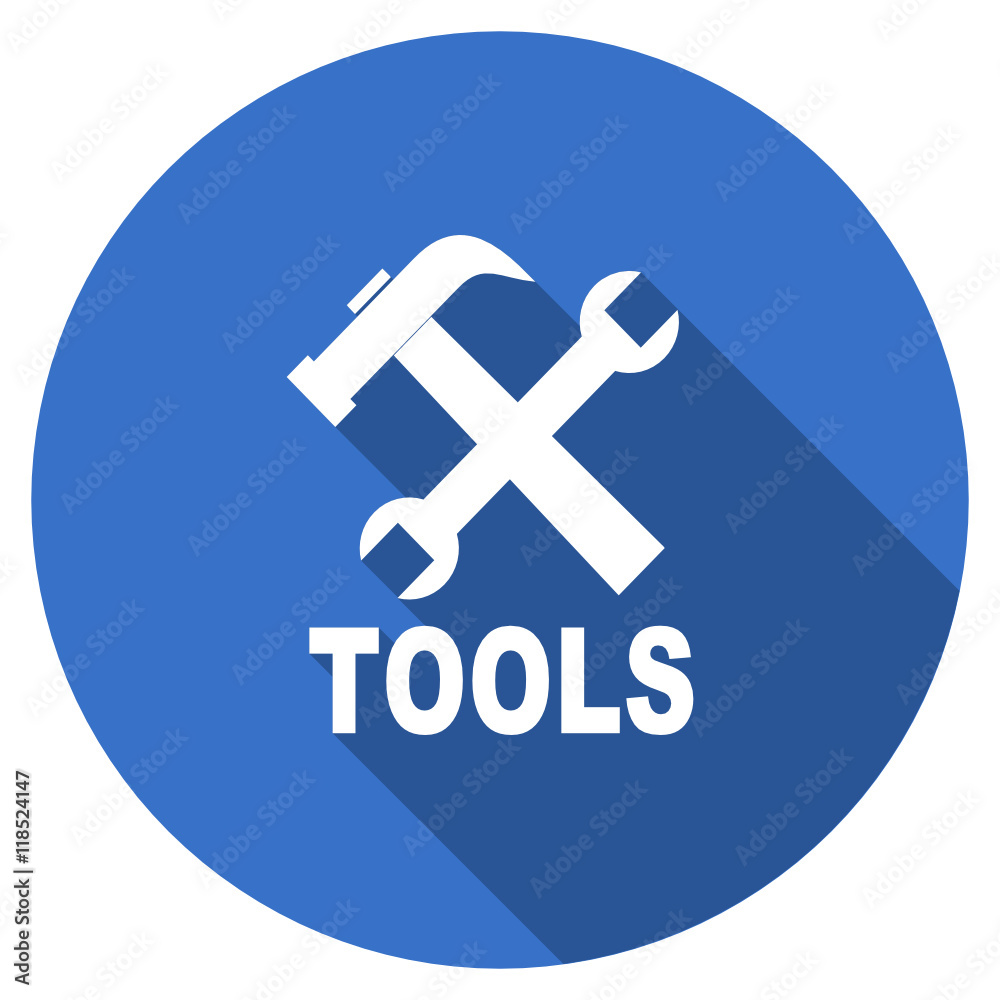 Aufkleber flat design blue round web tools vector icon