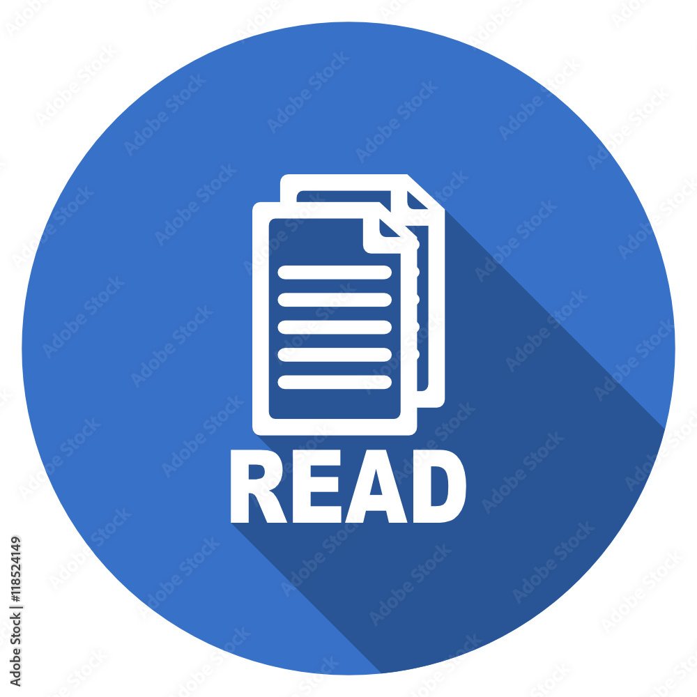 Poster Flat design blue round web read vector icon