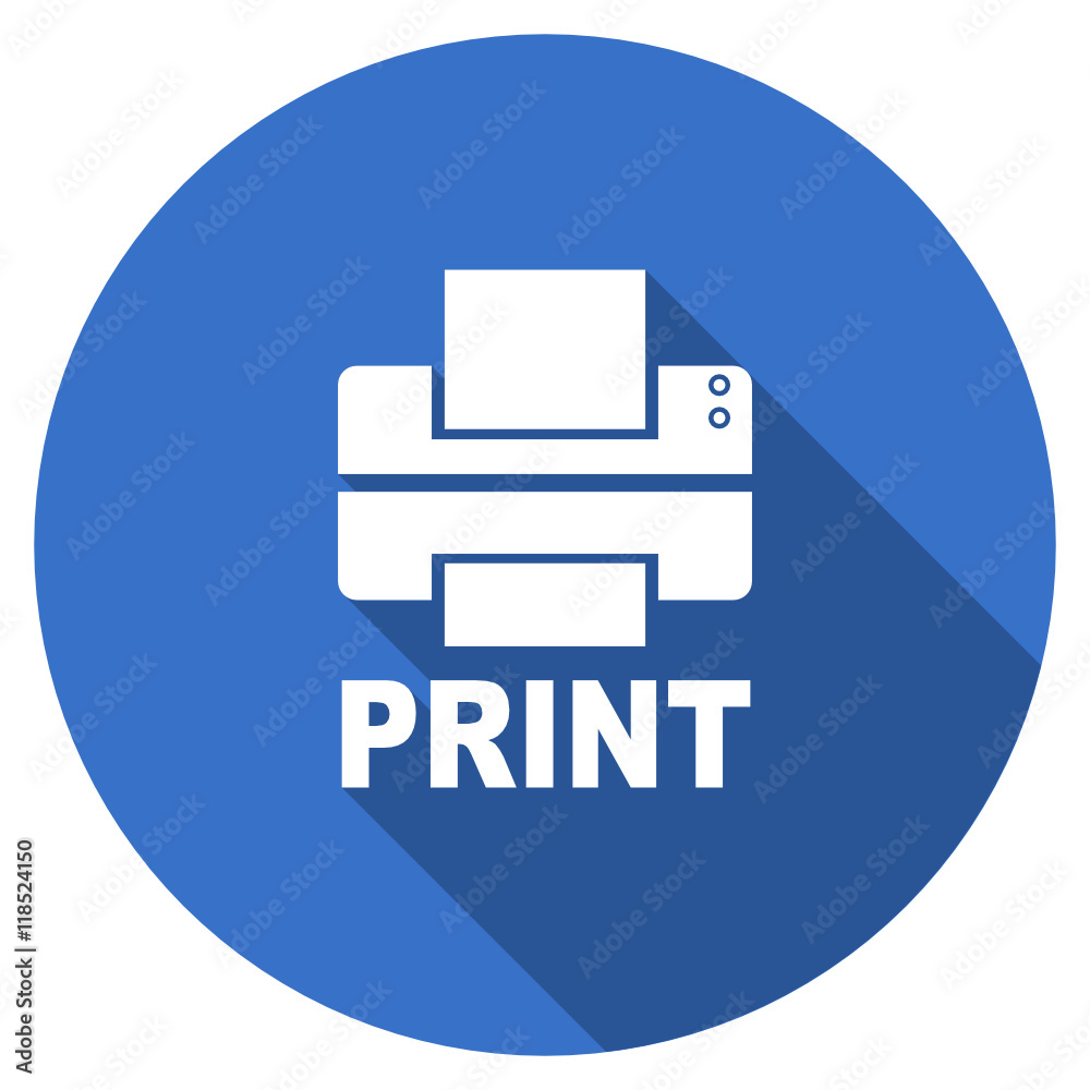 Poster Flat design blue round web print vector icon
