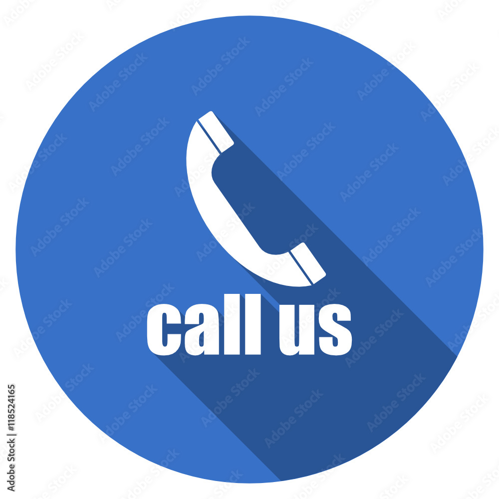 Aufkleber flat design blue round web phone vector icon