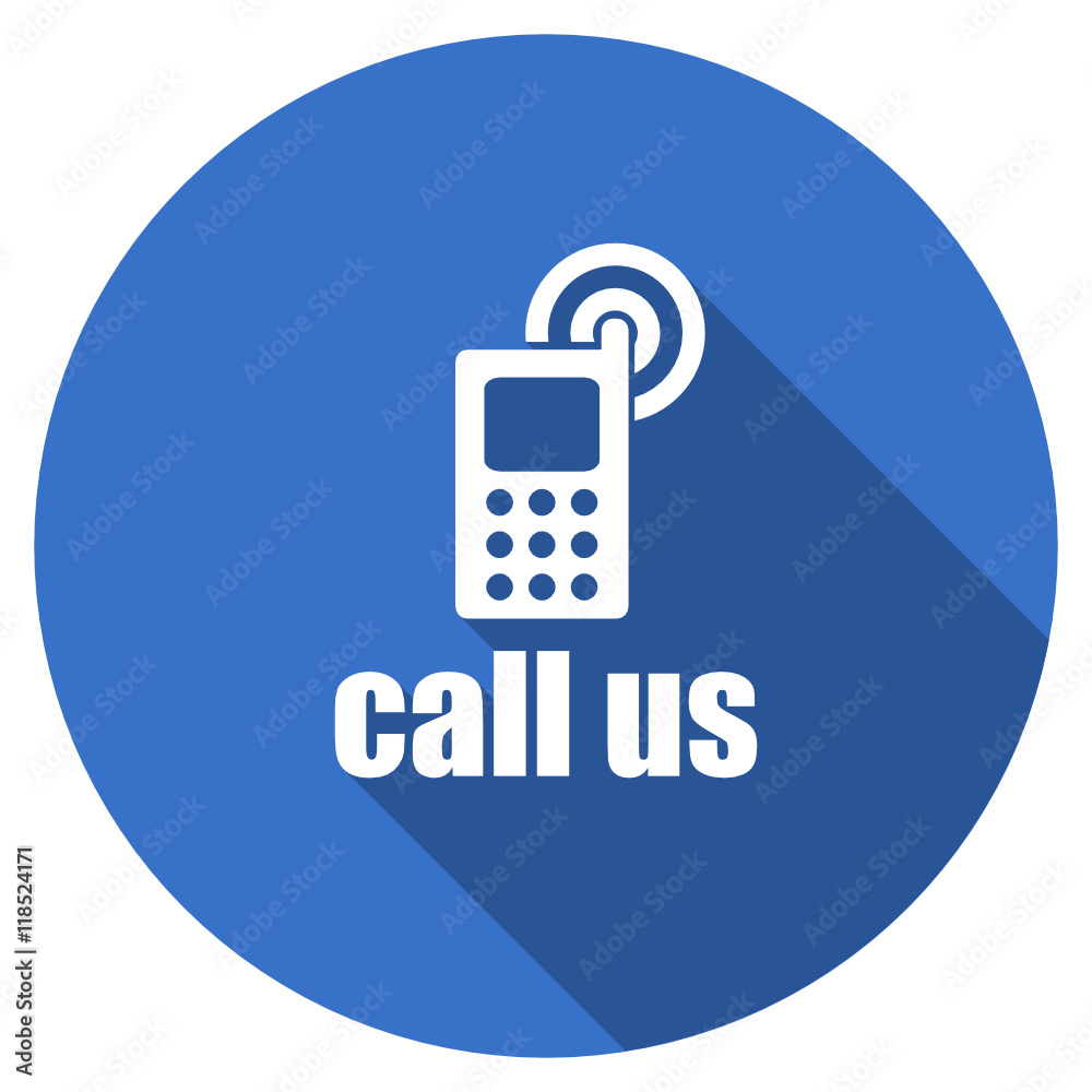 Poster flat design blue round web phone vector icon