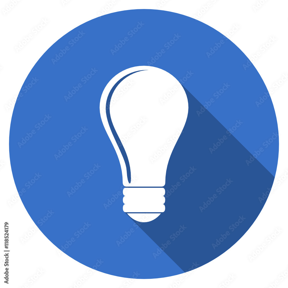 Poster flat design blue round web bulb vector icon