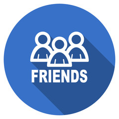 Flat design blue web friends vector icon