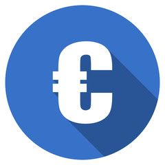 Flat design blue round web euro vector icon