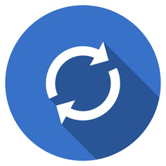 Flat design blue round web reload vector icon