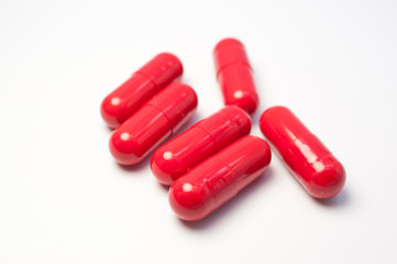 Pills on a white background