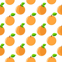 Apricots seamless patterns. Colorful fruits  on the white backgr