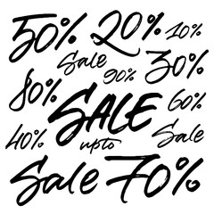 Set of sale, special promotion and disсount lettering