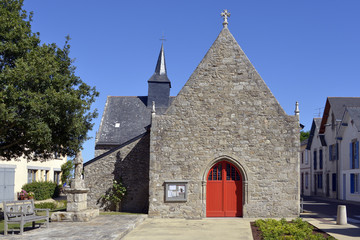Fototapeta premium Chapel of Sainte Anne front view of Le Pouliguen, a commune in the Loire-Atlantique department in western France