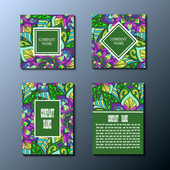 Set of Flyer template with abstract ornament pattern.