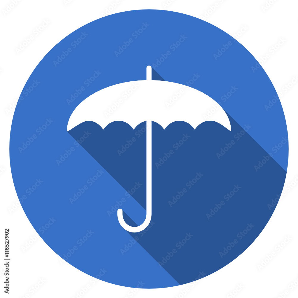 Poster flat design blue round web umbrella vector icon