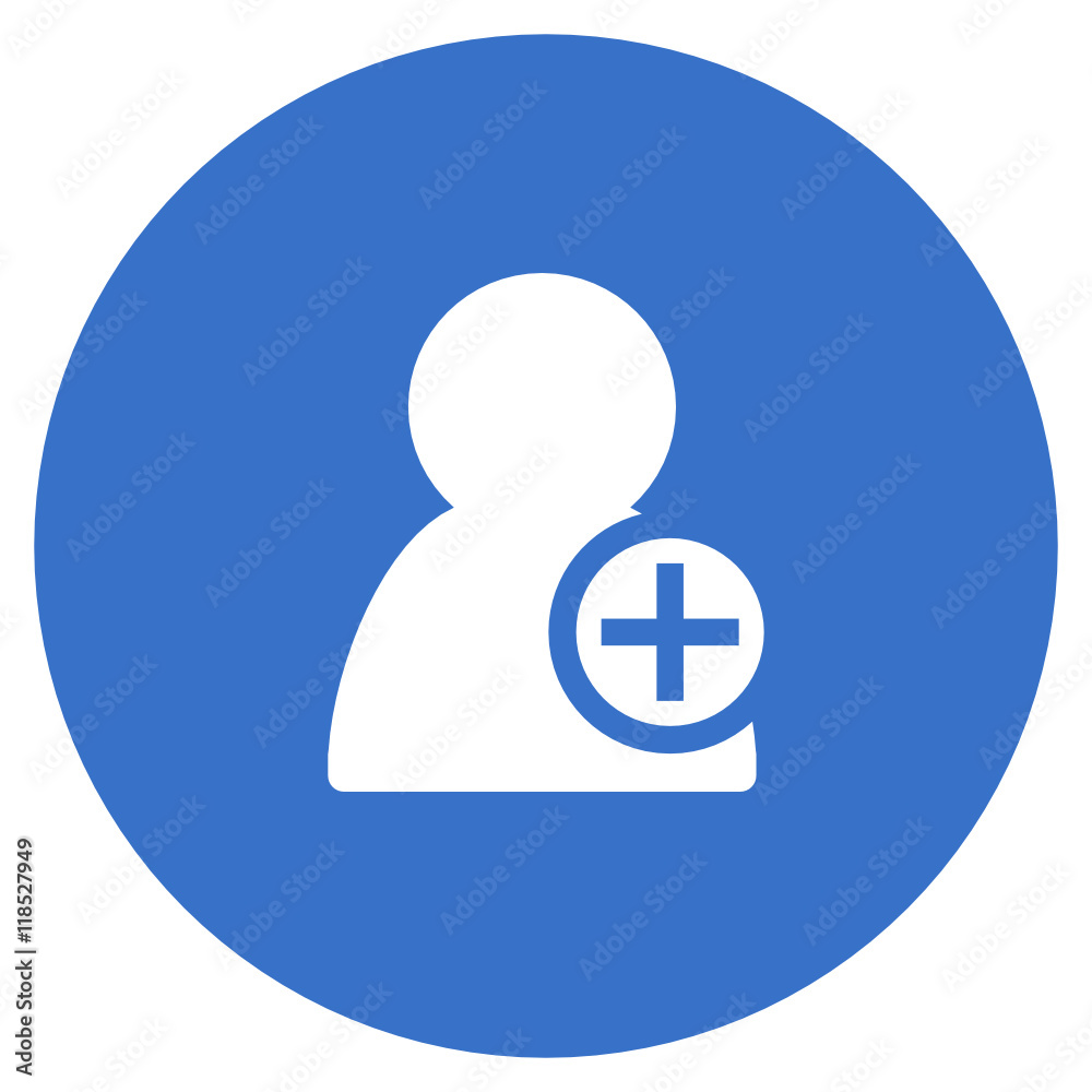 Poster Flat design blue web add contact vector icon