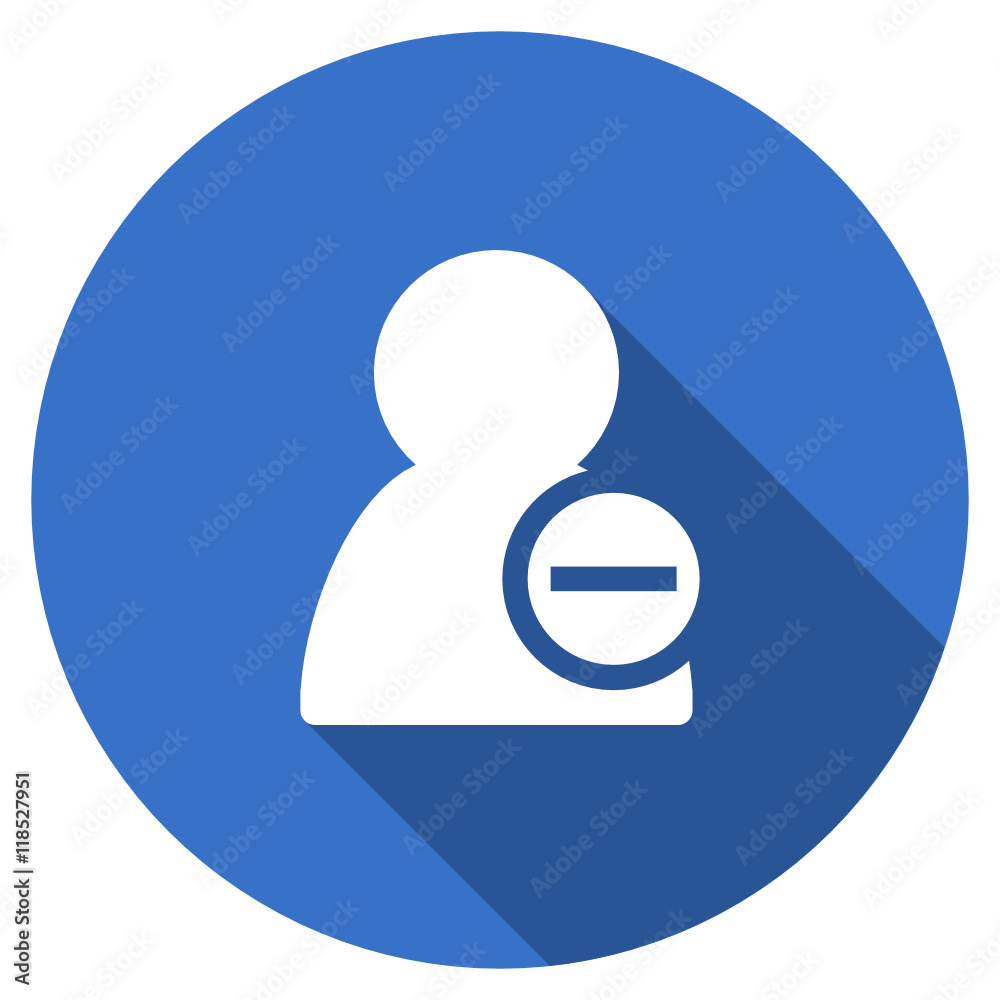 Poster Flat design blue round web remove contact vector icon