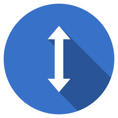 Flat design blue round web arrow vector icon