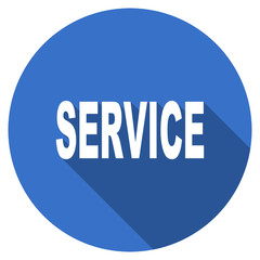 Flat design blue round web service vector icon