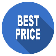 Flat design blue web best price vector icon