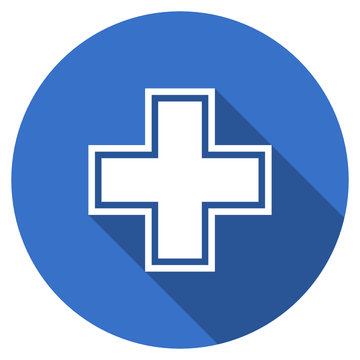 Flat design blue round web cross vector icon