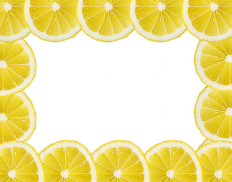 Frame of lemon slices