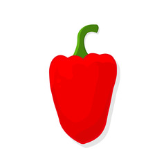 red bell pepper, vector illustration