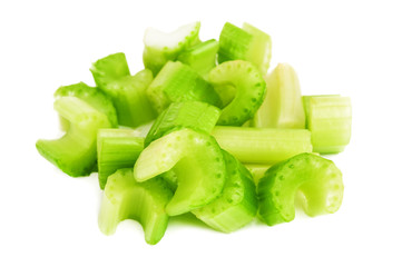 heap of chopped celery