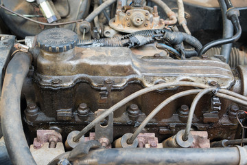 Fototapeta na wymiar old car engine