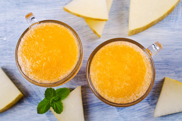 Homemade melon sorbet