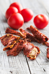 Fresh and dried tomatoes.