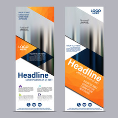 Roll up layout template. flag flyer banner backdrop design. vector illustration background