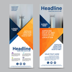 Roll up layout template. flag flyer banner backdrop design. vector illustration background