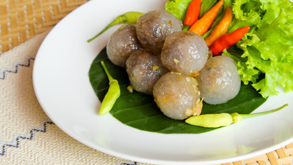 Tapioca balls with pork filling