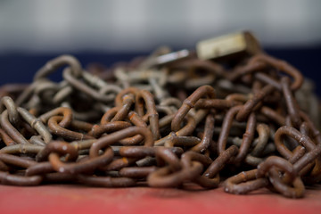 Old Rusted Chain .(Selective focus)