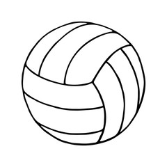 Volleyball outline isolated in white background