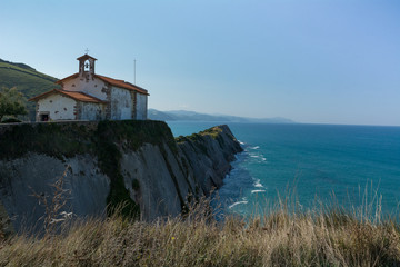 Fototapeta na wymiar Church by the ocean, Bay of Biscay