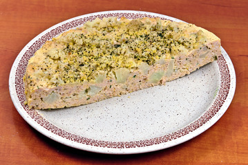 Homemade cauliflower cake with meat