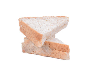 Tuna sandwich with whole wheat bread on white background