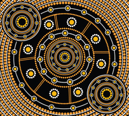 Illustration based on aboriginal style of dot painting.
