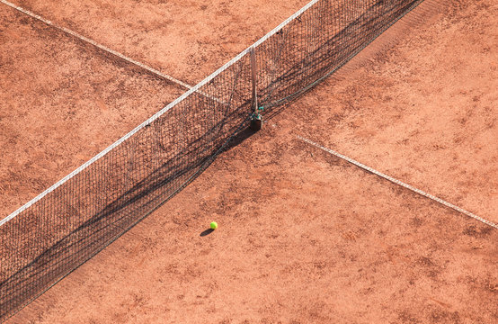 Tennis net and ball
