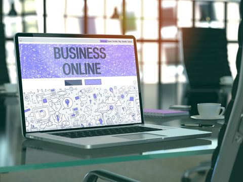 Business Online - Concept on Laptop Screen.