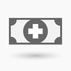 Obraz premium Isolated bank note icon with a pharmacy sign