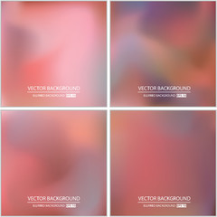 Naklejka premium Abstract Creative concept vector multicolored blurred background set. For Web and Mobile Applications, art illustration template design, business infographic and social media, modern decoration